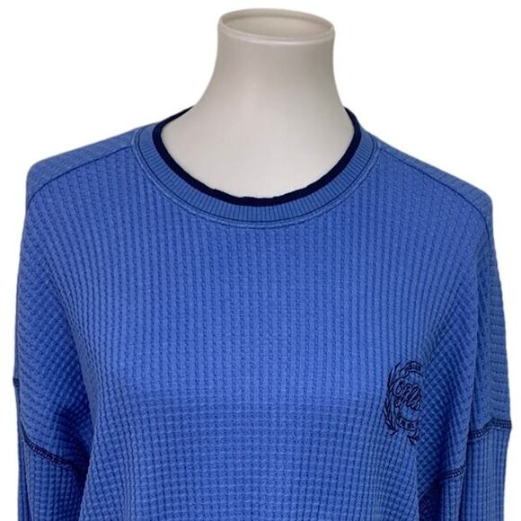 New Offline by Aerie Womens Small Cotton Blend Waffled Long Sleeve Crew Neck Top - Picture 2 of 7